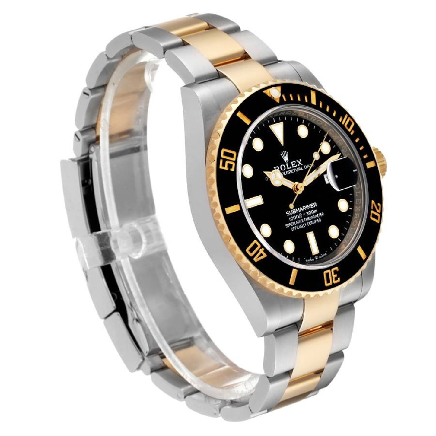 Rolex Submariner 41 Steel Yellow Gold Black Dial Mens