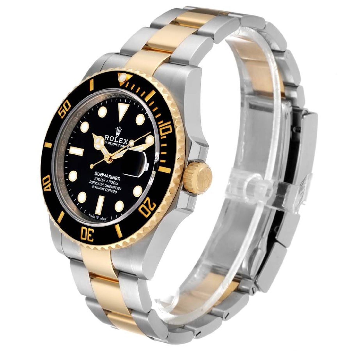 Rolex Submariner 41 Steel Yellow Gold Black Dial Mens