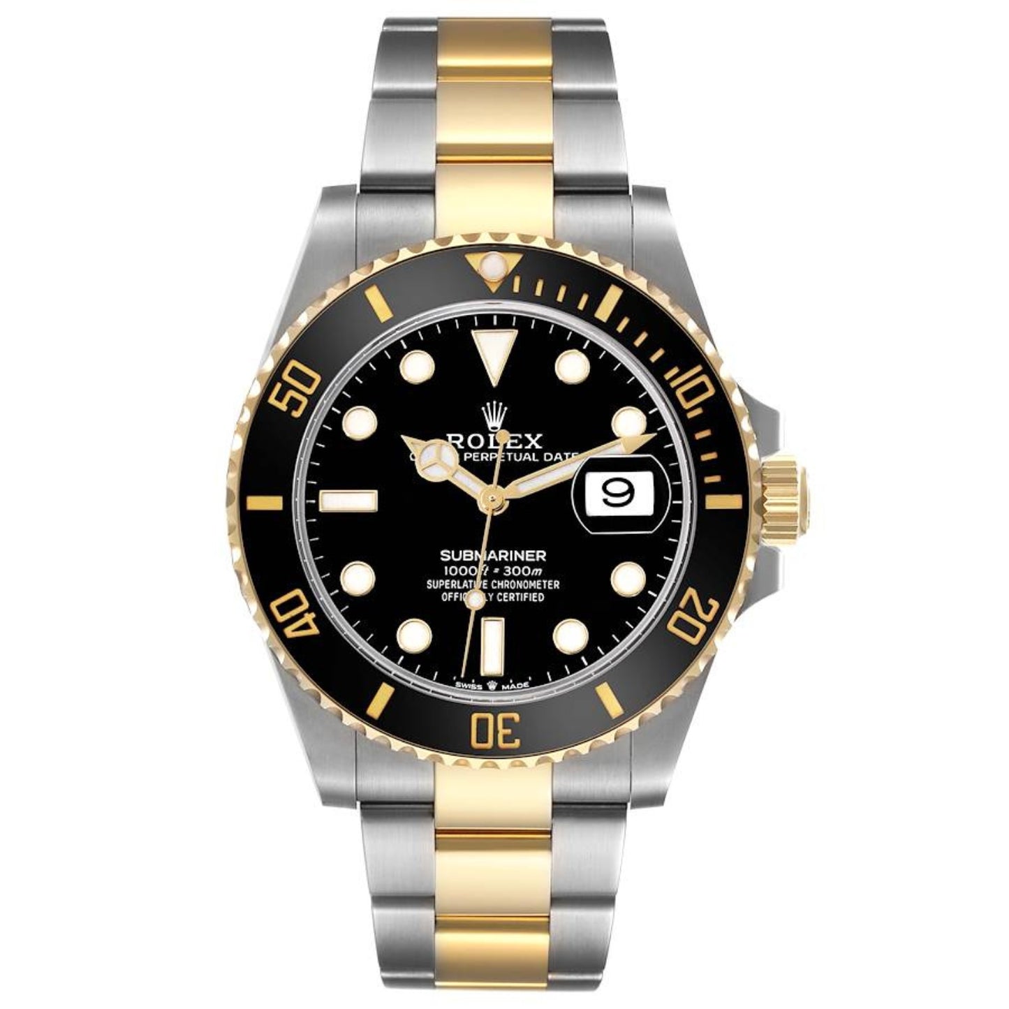 Rolex Submariner 41 Steel Yellow Gold Black Dial Mens