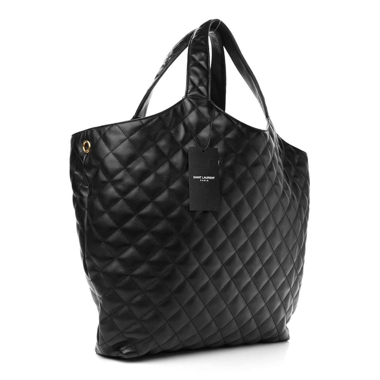 Lambskin Quilted Maxi Icare Shopping Tote Black