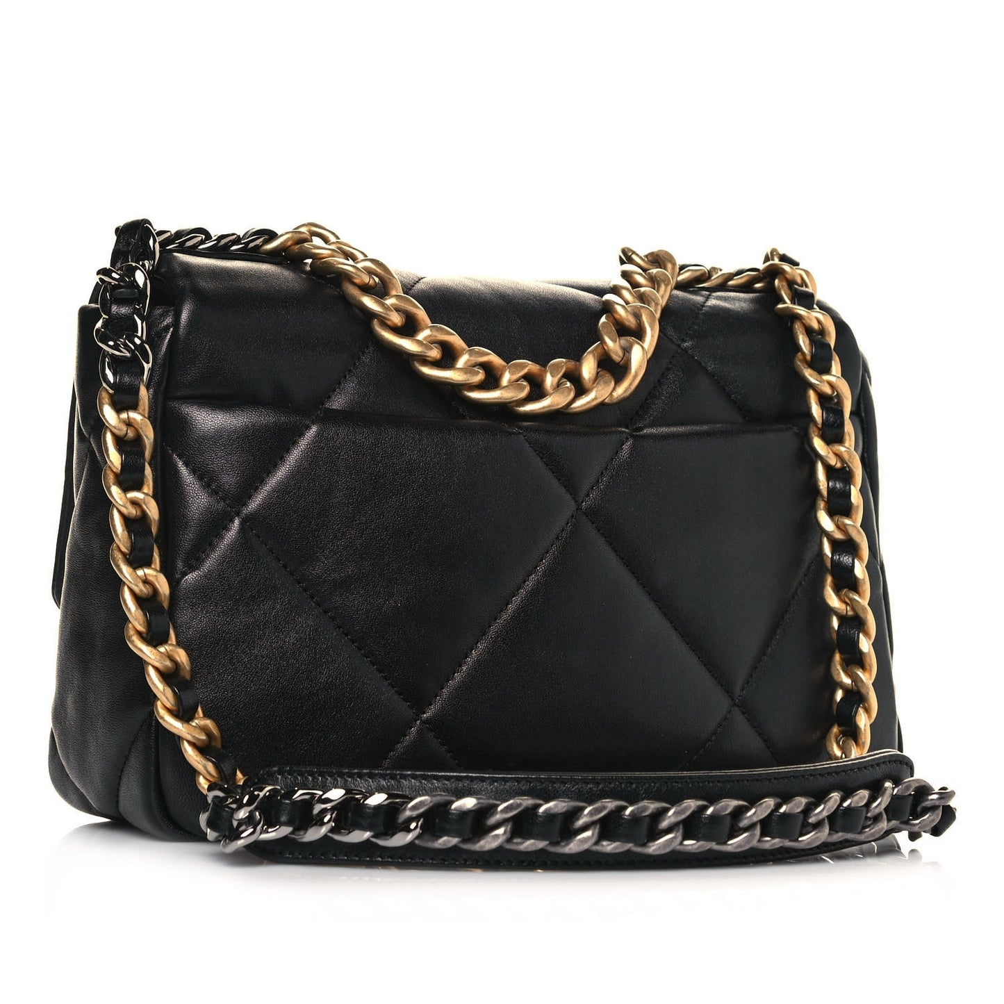 Lambskin Quilted Medium Chanel 19 Flap Black