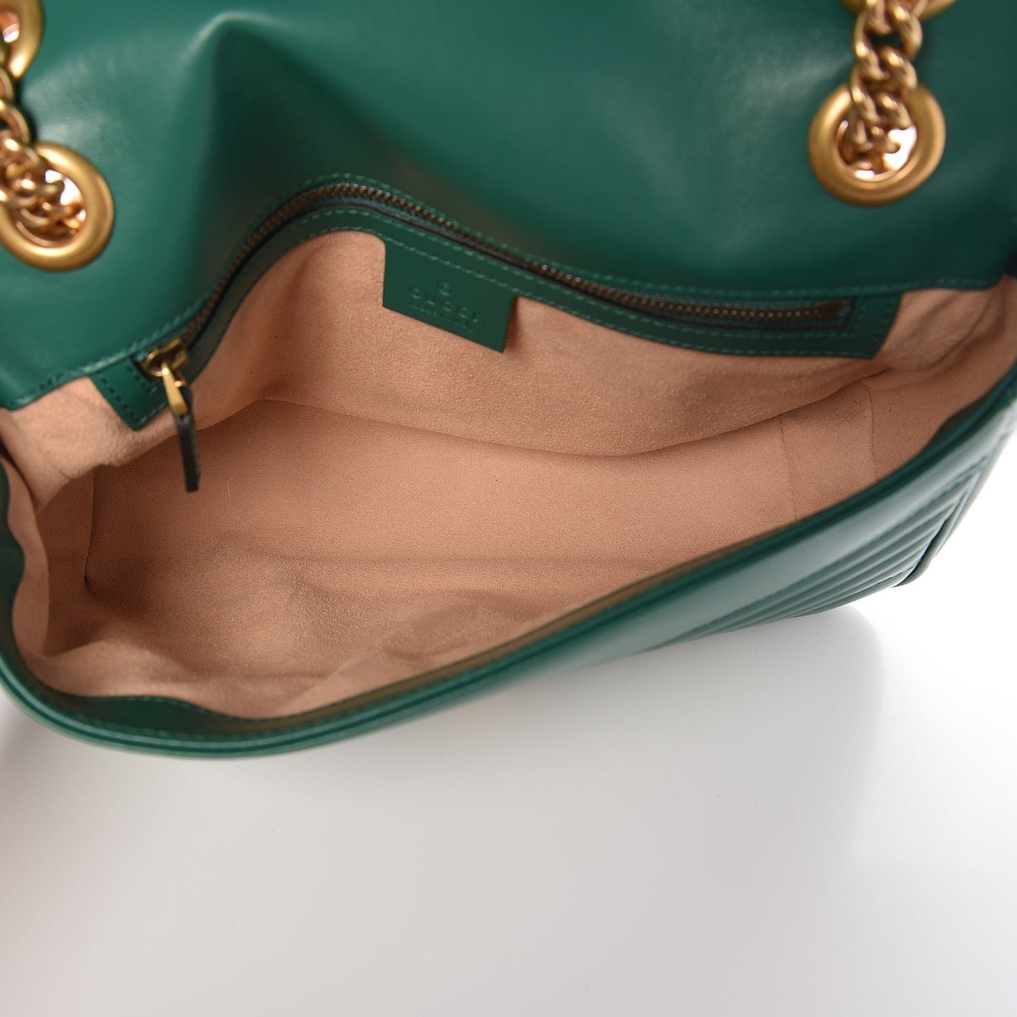 Calfskin Matelasse Small GG Marmont Shoulder Bag Emerald Green
