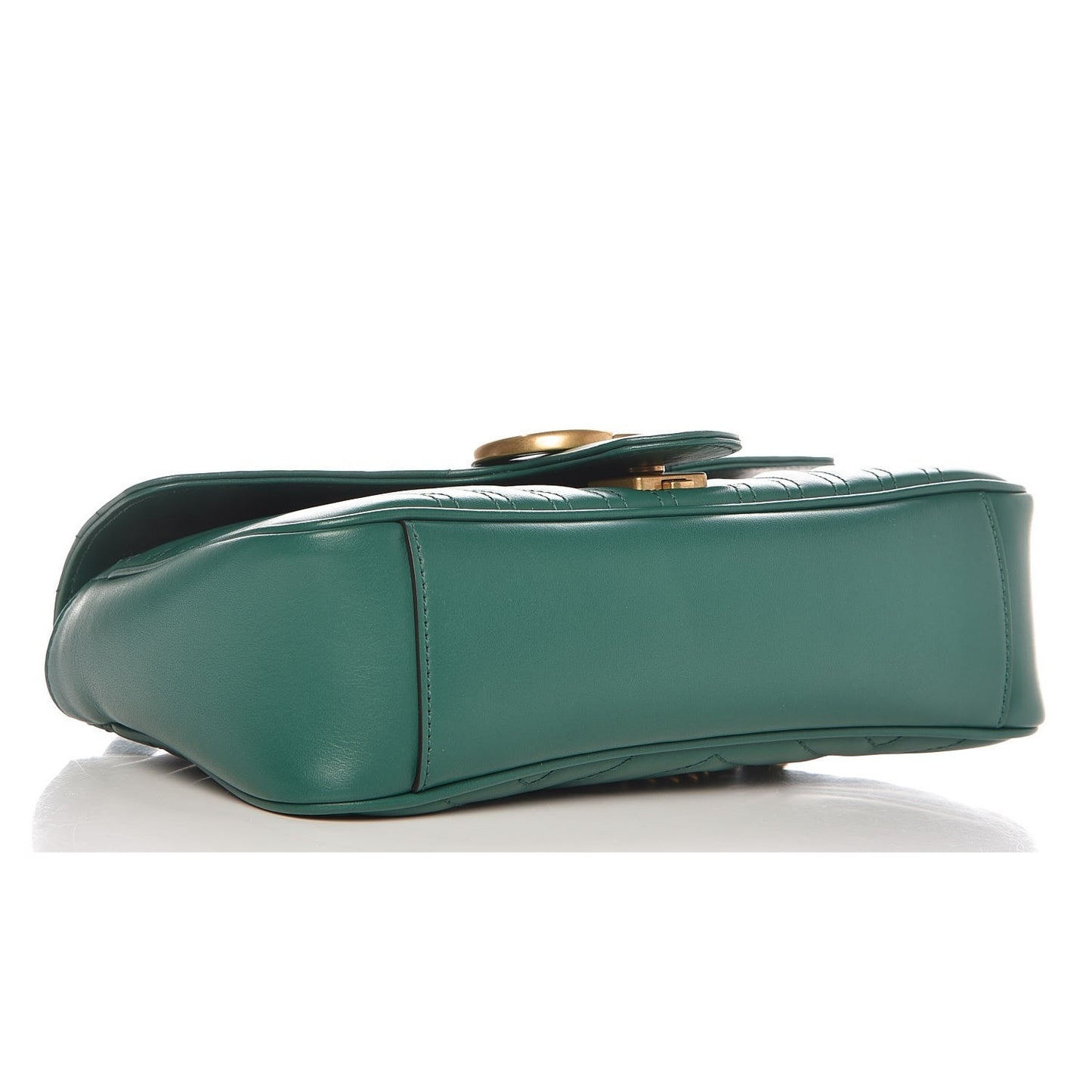 Calfskin Matelasse Small GG Marmont Shoulder Bag Emerald Green