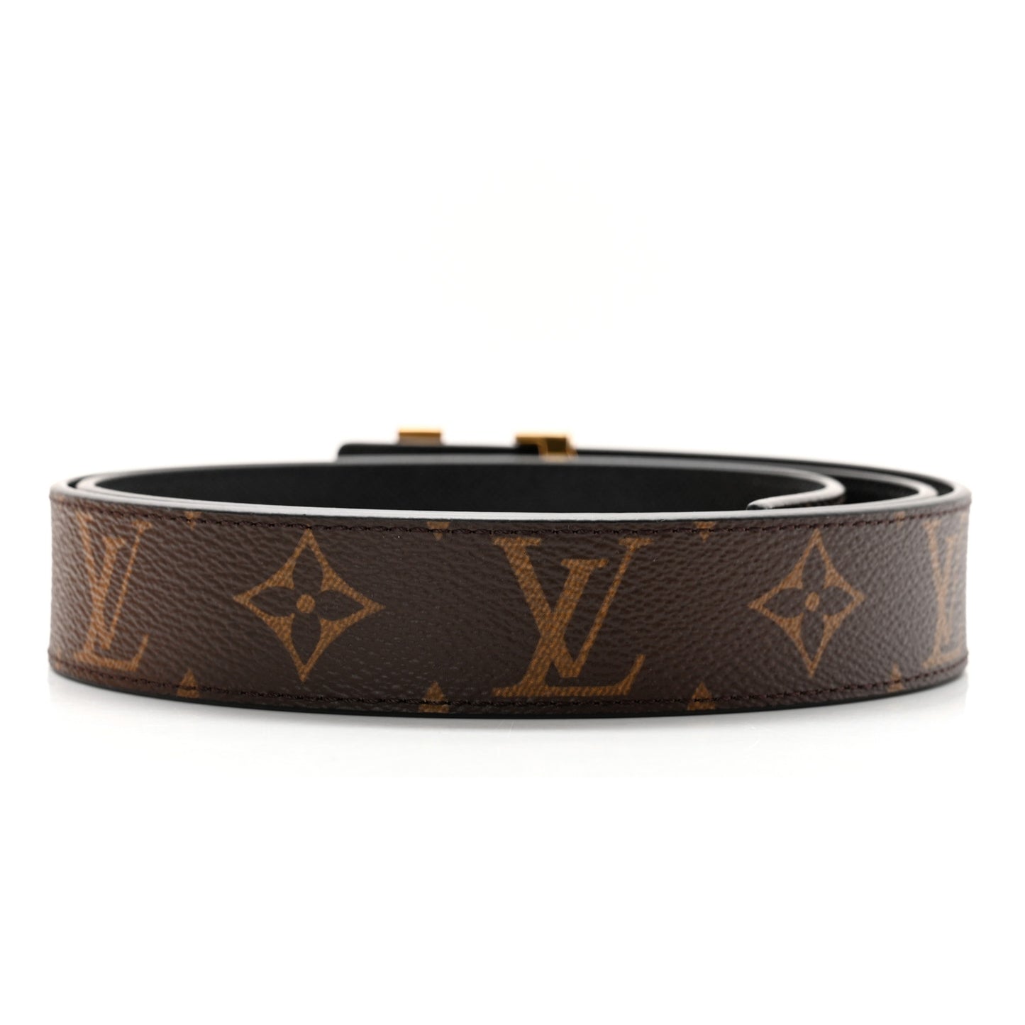 Calfskin Monogram 30mm LV Initiales Reversible Belt 90 36 Black