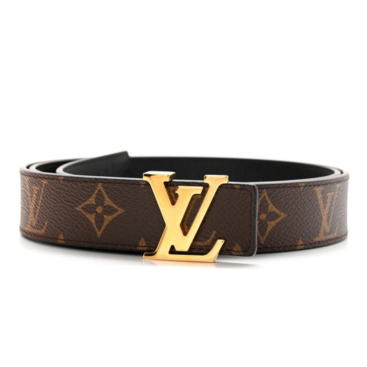 Calfskin Monogram 30mm LV Initiales Reversible Belt 90 36 Black