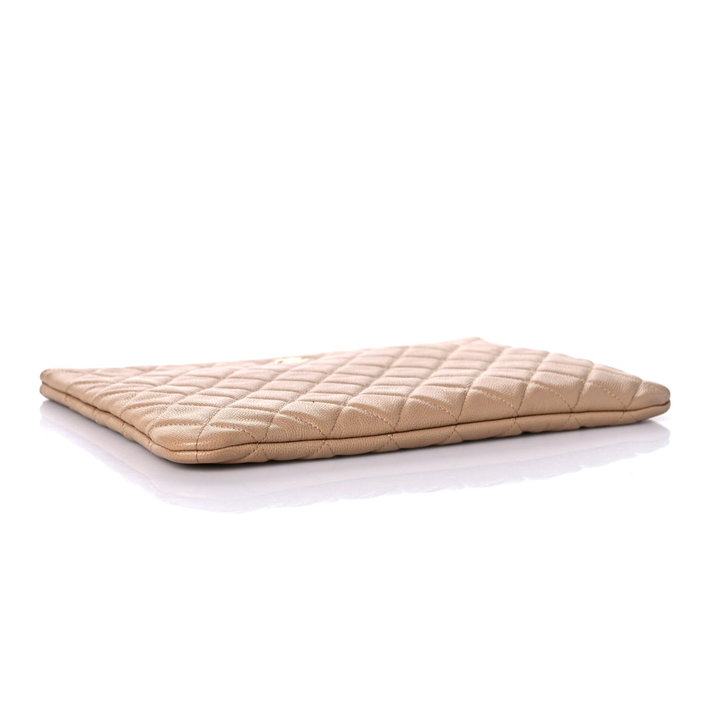 Caviar Quilted Medium Cosmetic Case Beige