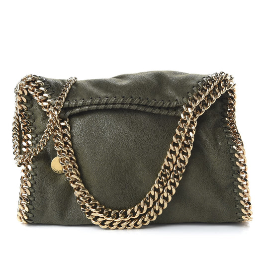 Shaggy Deer Mini Falabella Fold Over Tote Olive