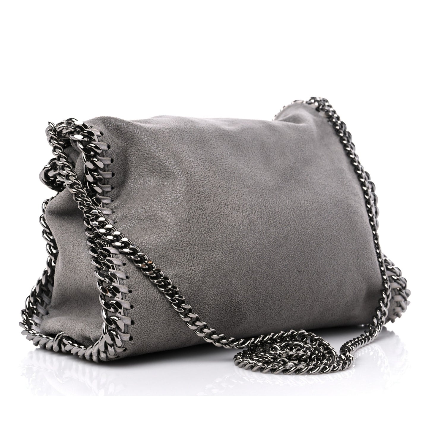 Shaggy Deer Mini Falabella Fold Over Tote Light Grey