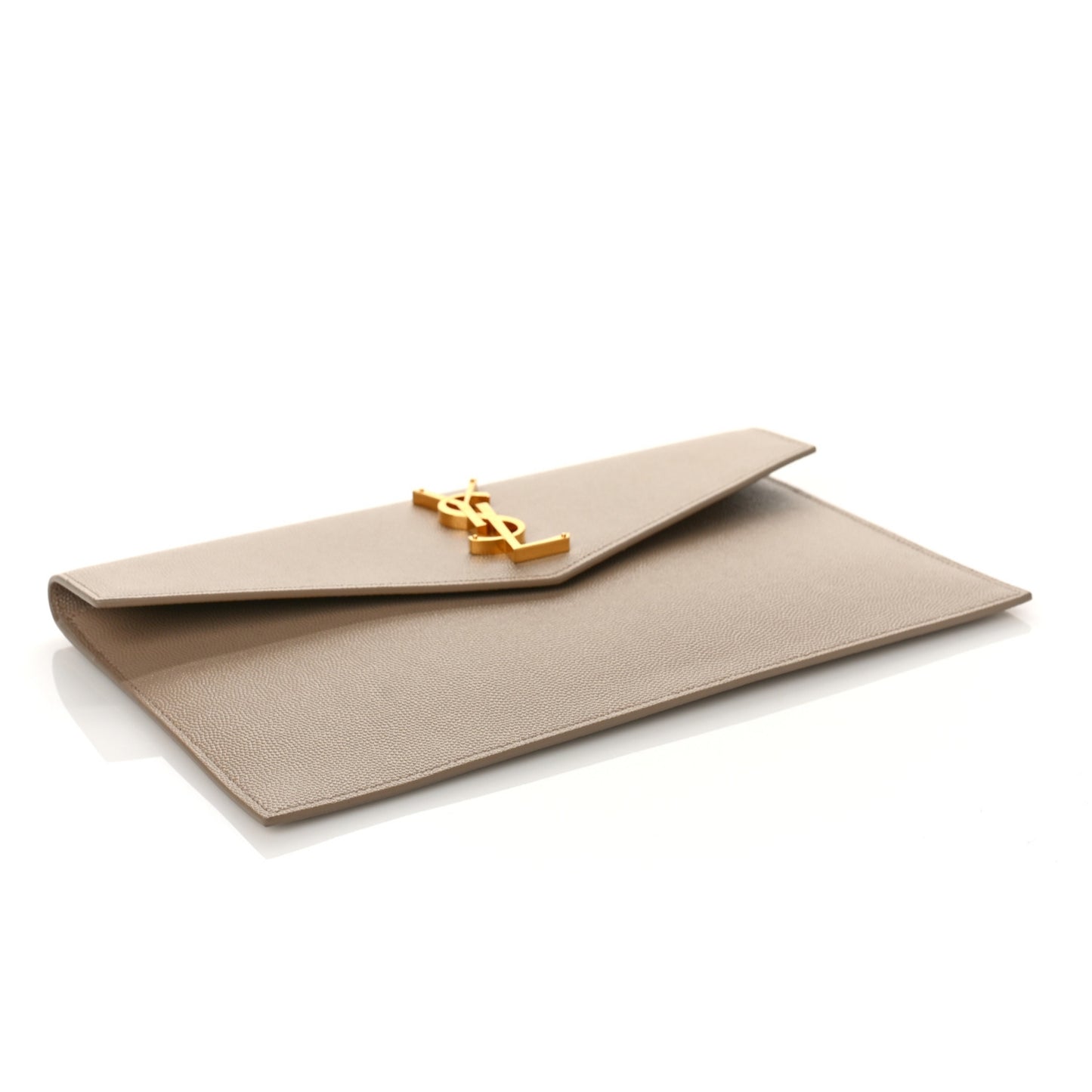 Grain De Poudre Calfskin Uptown Pouch Dark Beige