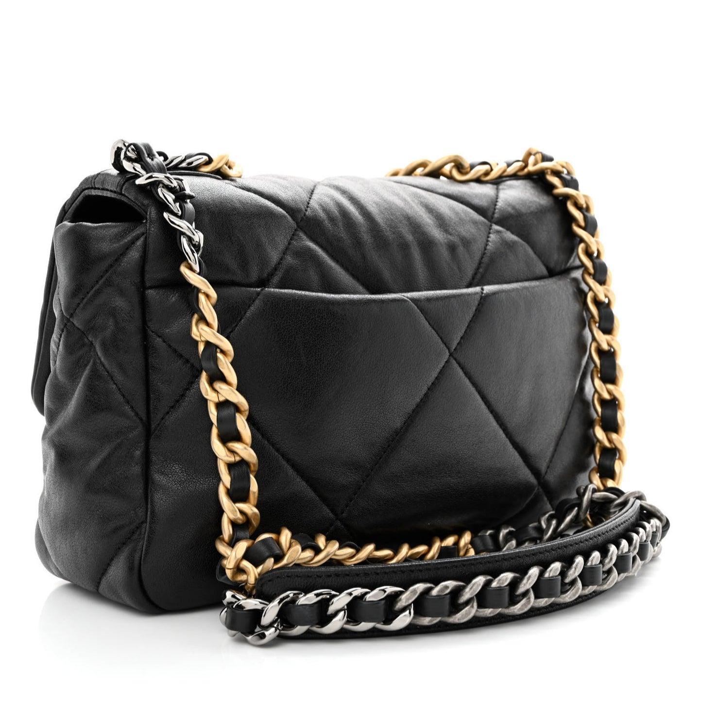 Lambskin Quilted Medium Chanel 19 Flap Black