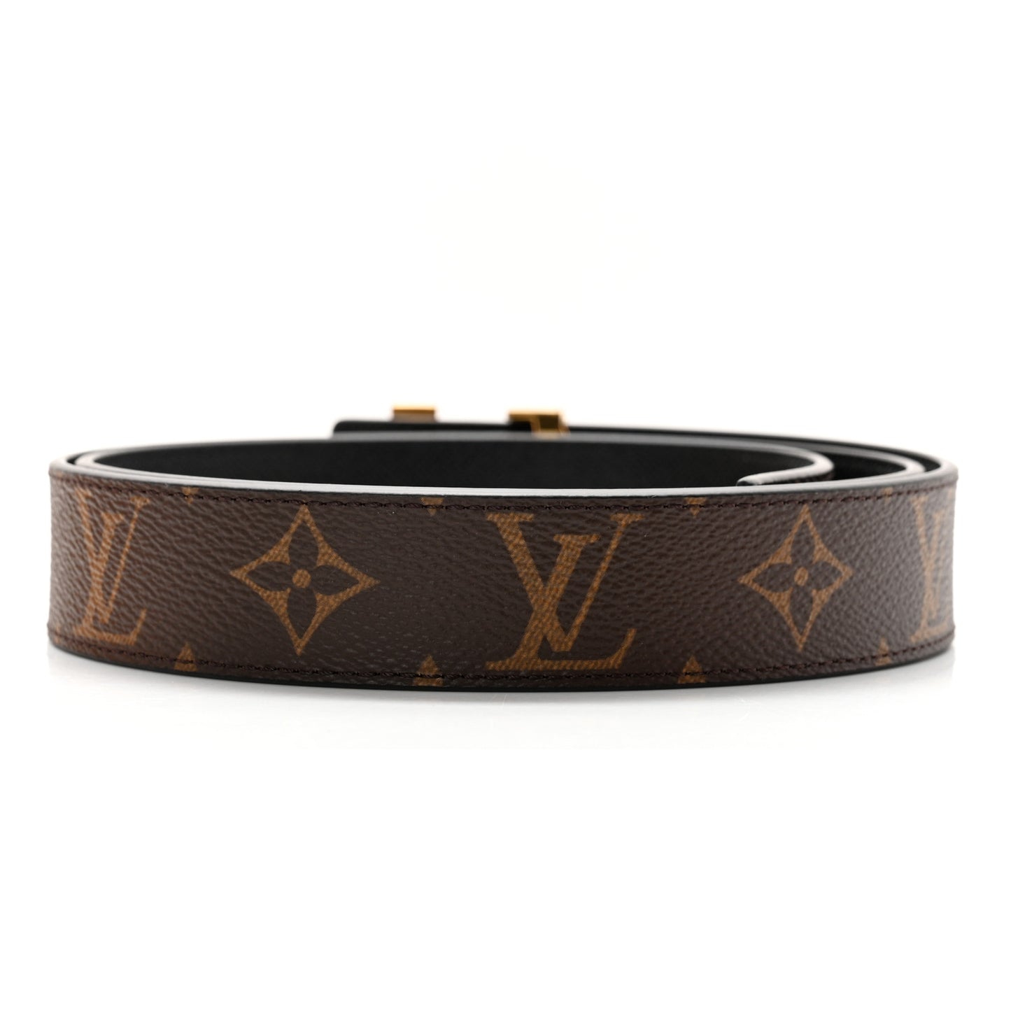 Calfskin Monogram 30mm LV Initiales Reversible Belt 90 36 Black