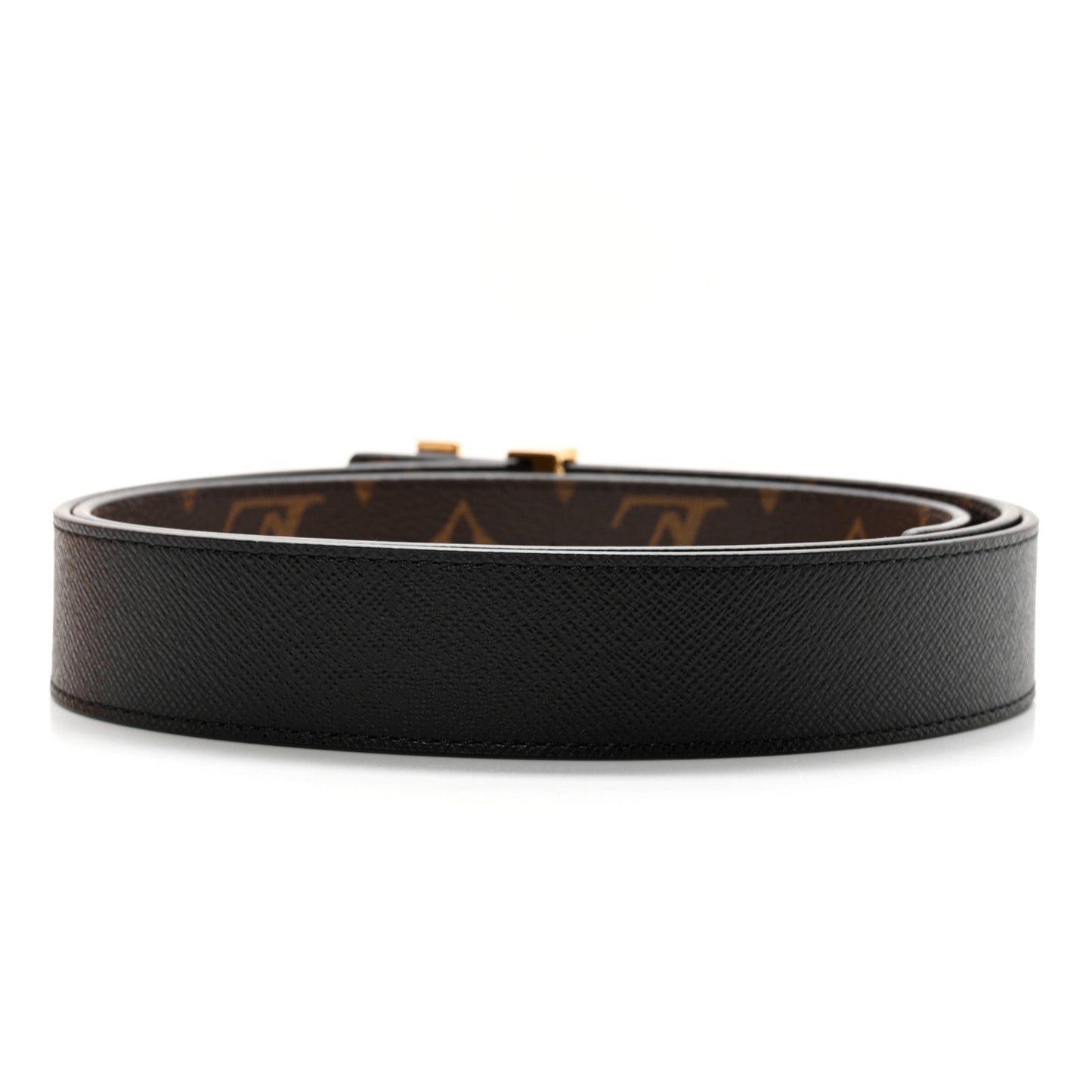 Calfskin Monogram 30mm LV Initiales Reversible Belt 90 36 Black