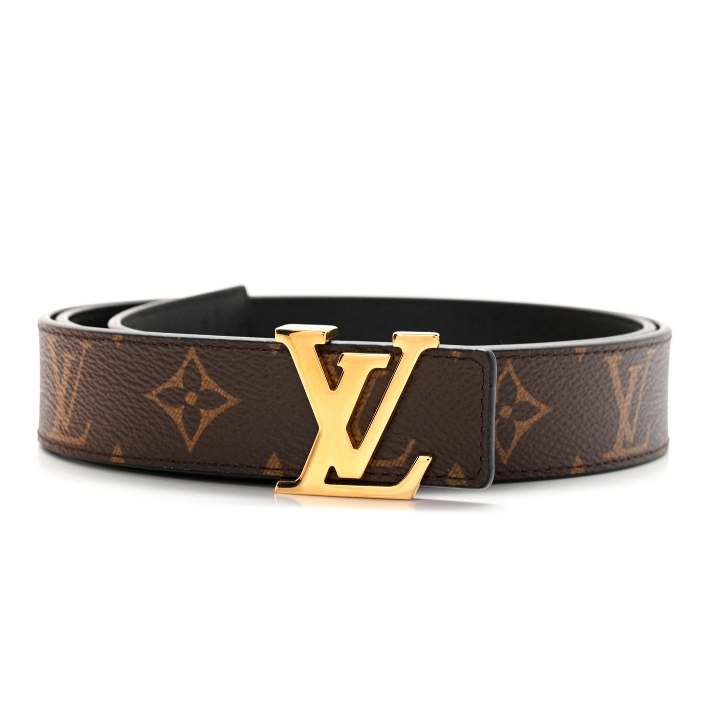 Calfskin Monogram 30mm LV Initiales Reversible Belt 90 36 Black