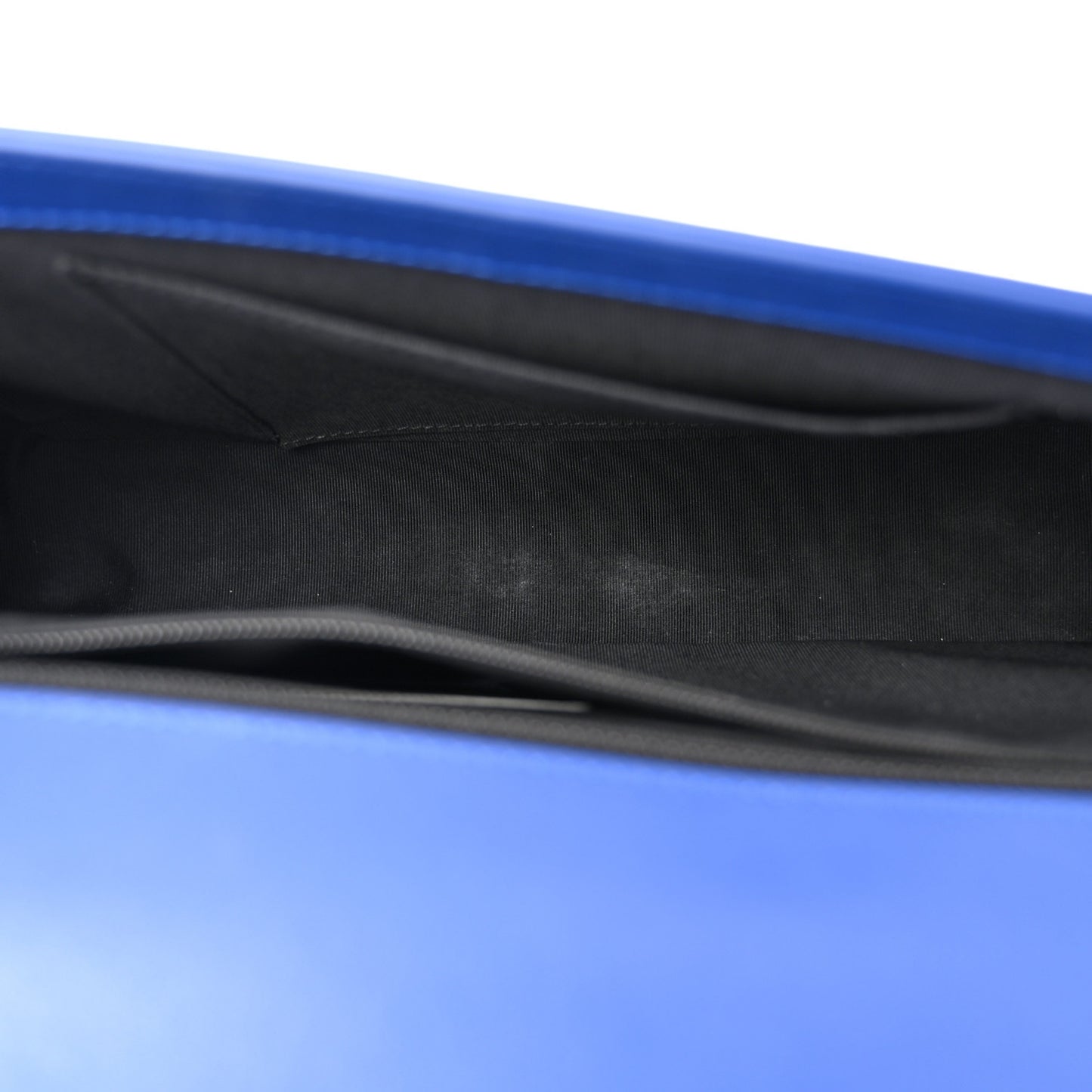 Blue Quilted Patent Leather New Medium Plexiglass Boy Bag