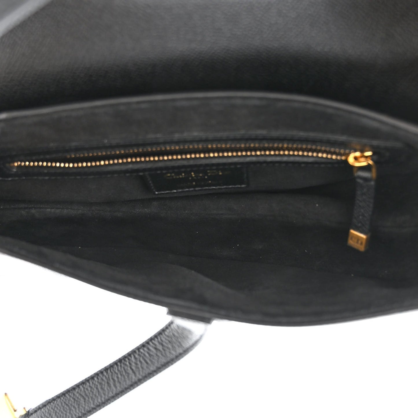 Grained Calfskin Saddle Bag Black