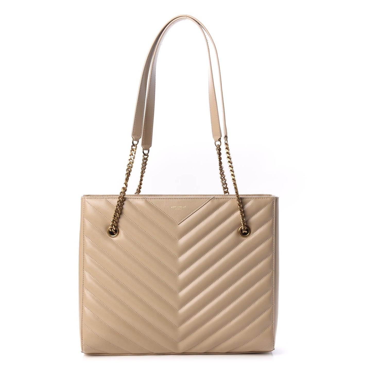 Grain De Poudre Matelasse Chevron Medium Tribeca Shopping Bag Nude Powder