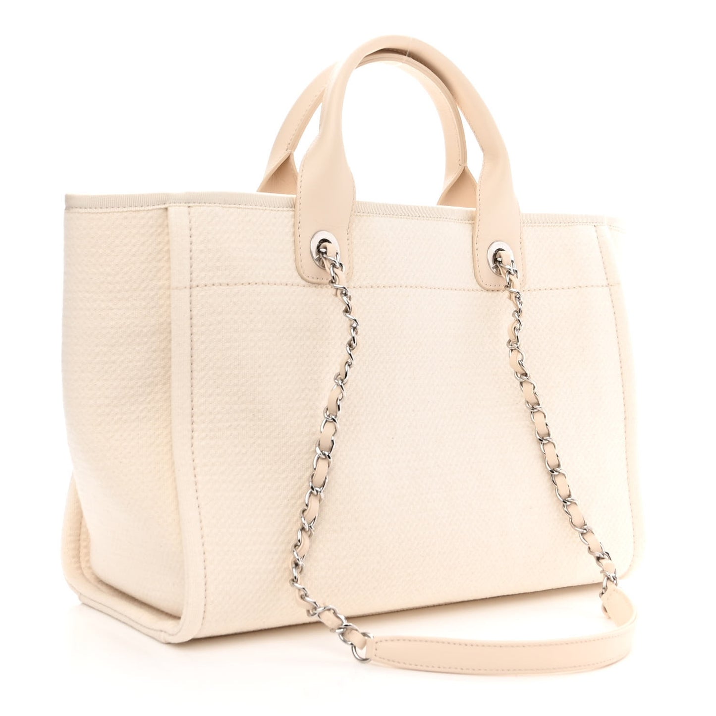 Mixed Fibers Small Deauville Tote White