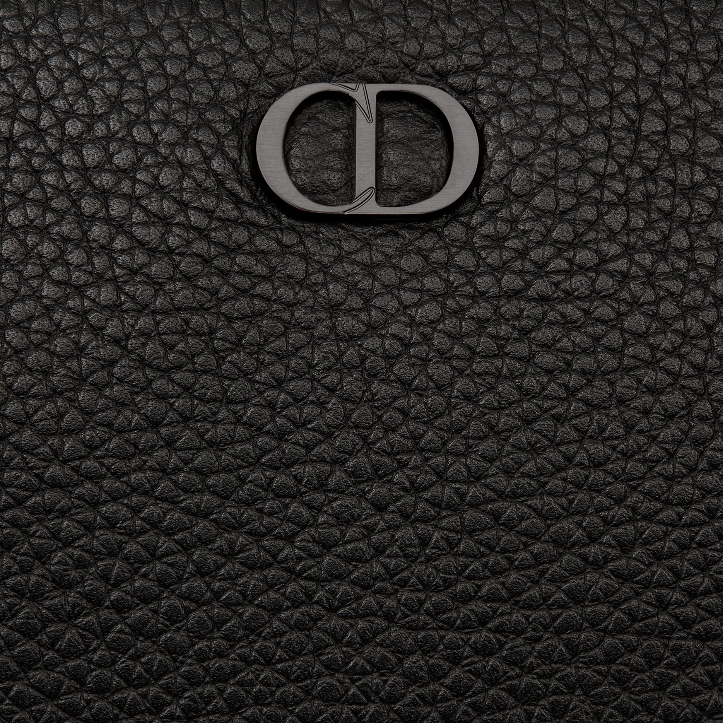 A4 Pouch Black Grained Calfskin with CD Icon Signature