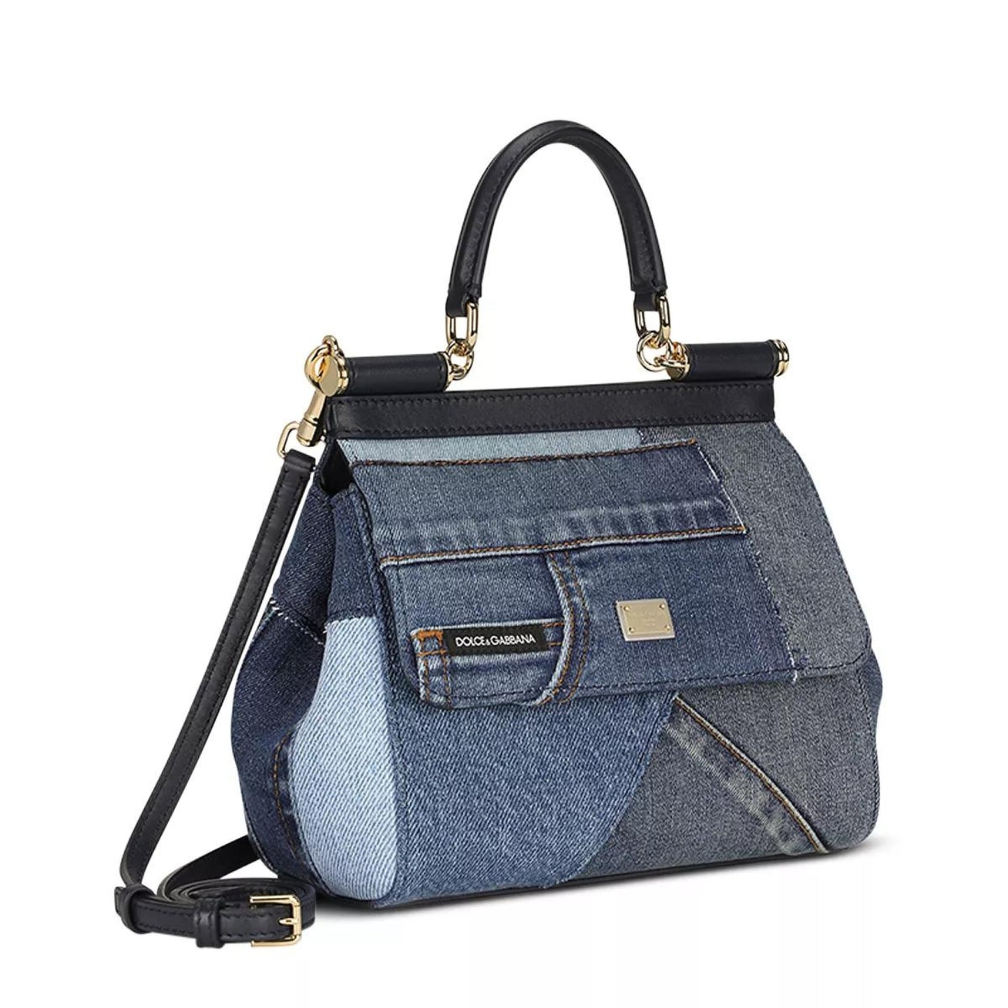 Sicily Small denim shoulder bag