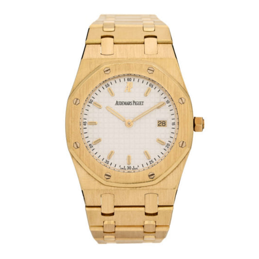 18K Yellow Gold 33mm Royal Oak Quartz Watch White