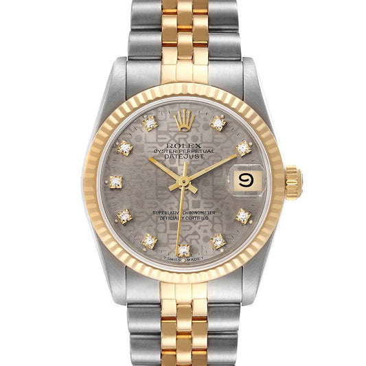 Rolex Datejust Midsize 31 Steel Yellow Gold Diamond Watch