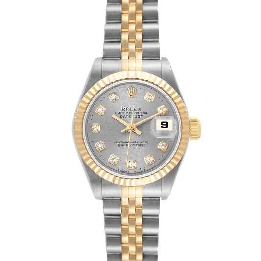 Rolex Datejust 26mm Steel Yellow Gold Slate Diamond Dial  Watch