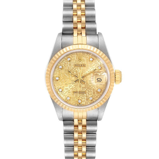 Rolex Datejust 26mm Steel Yellow Gold Diamond Dial  Watch