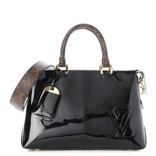 Patent Calfskin Miroir Tote Black