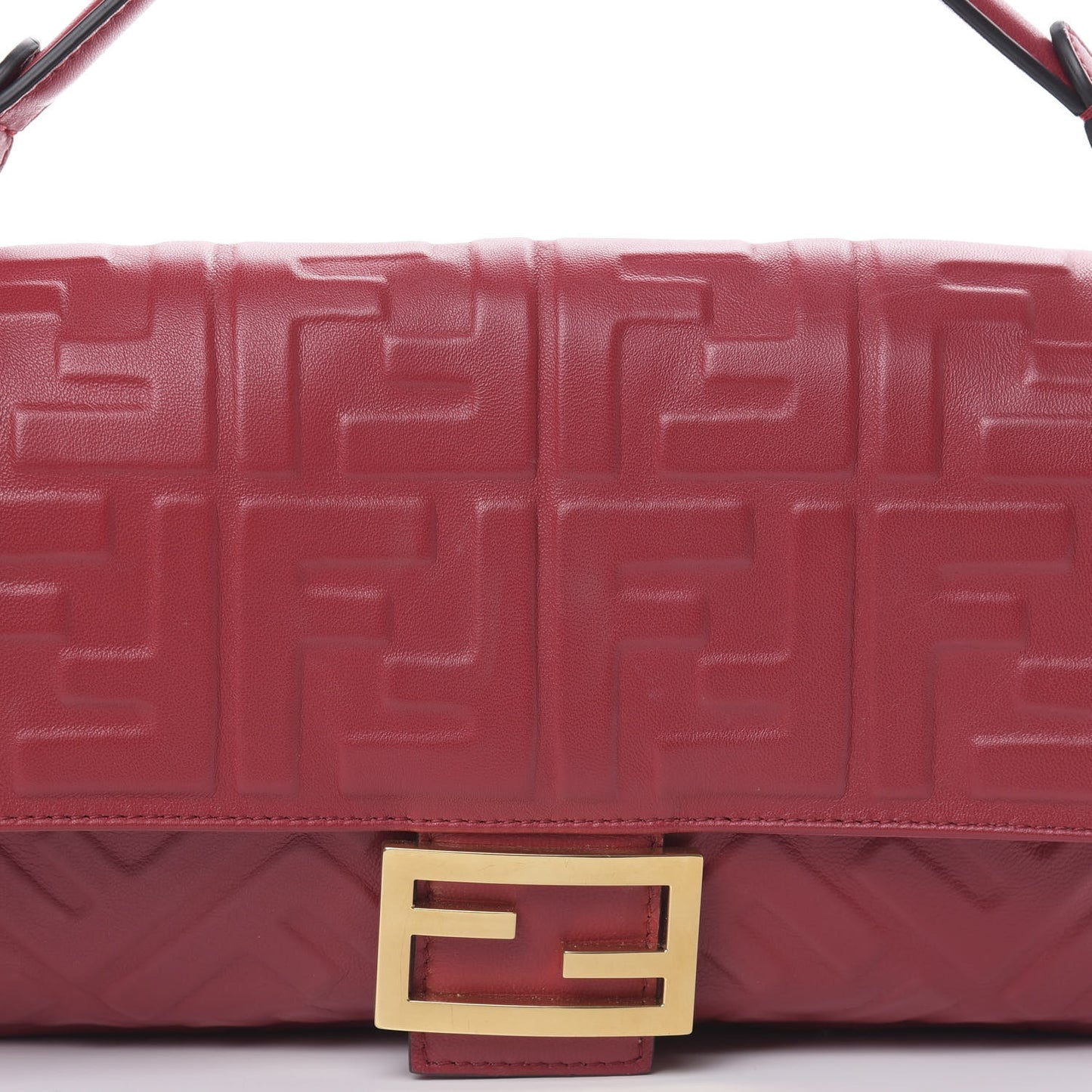 Nappa FF 1974 Embossed Baguette Red