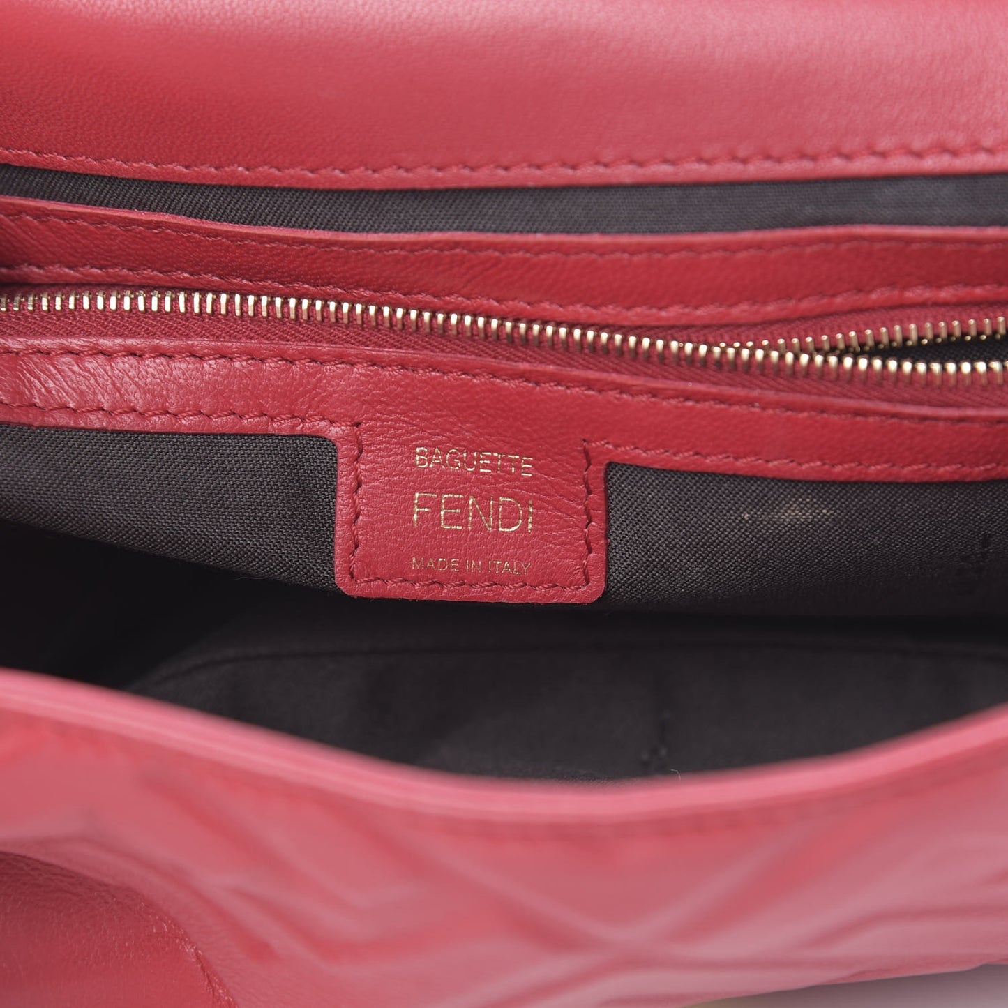 Nappa FF 1974 Embossed Baguette Red