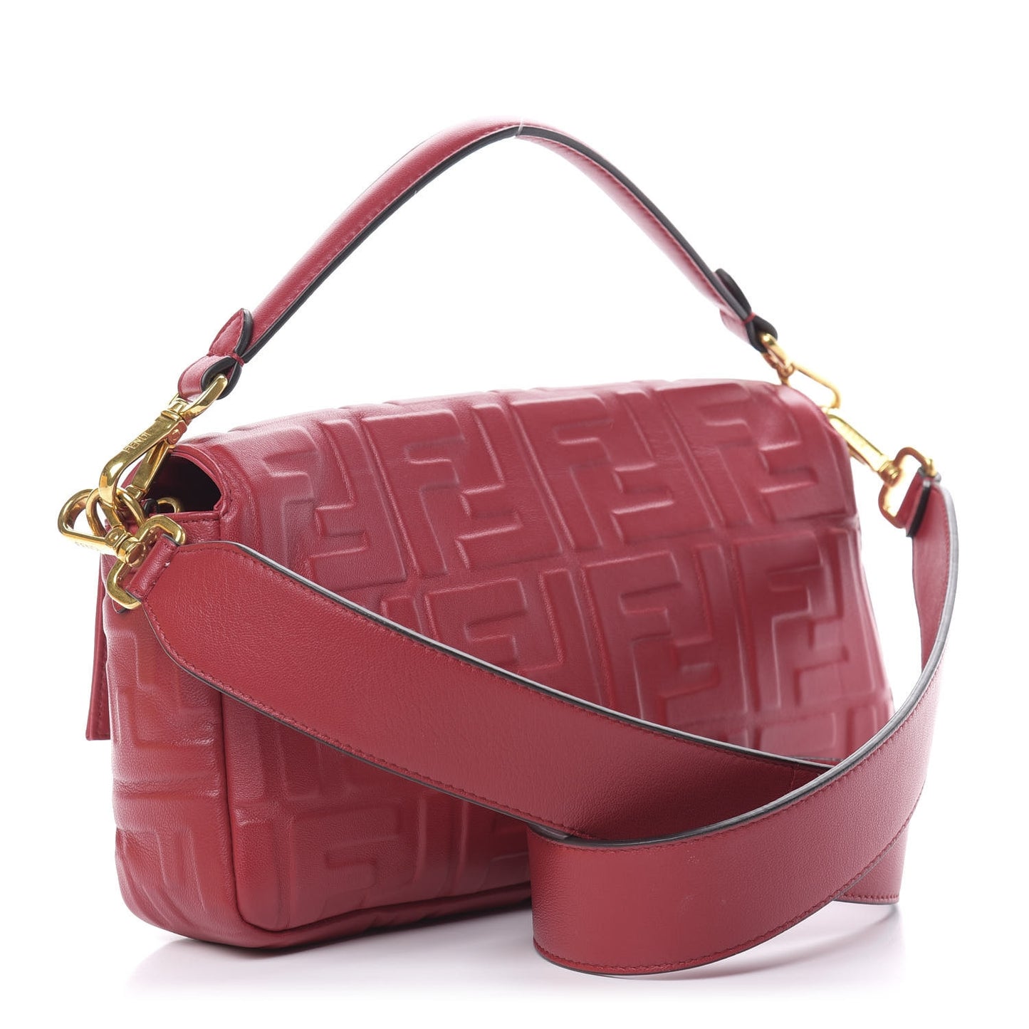 Nappa FF 1974 Embossed Baguette Red