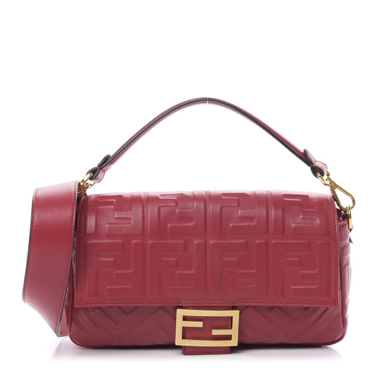 Nappa FF 1974 Embossed Baguette Red