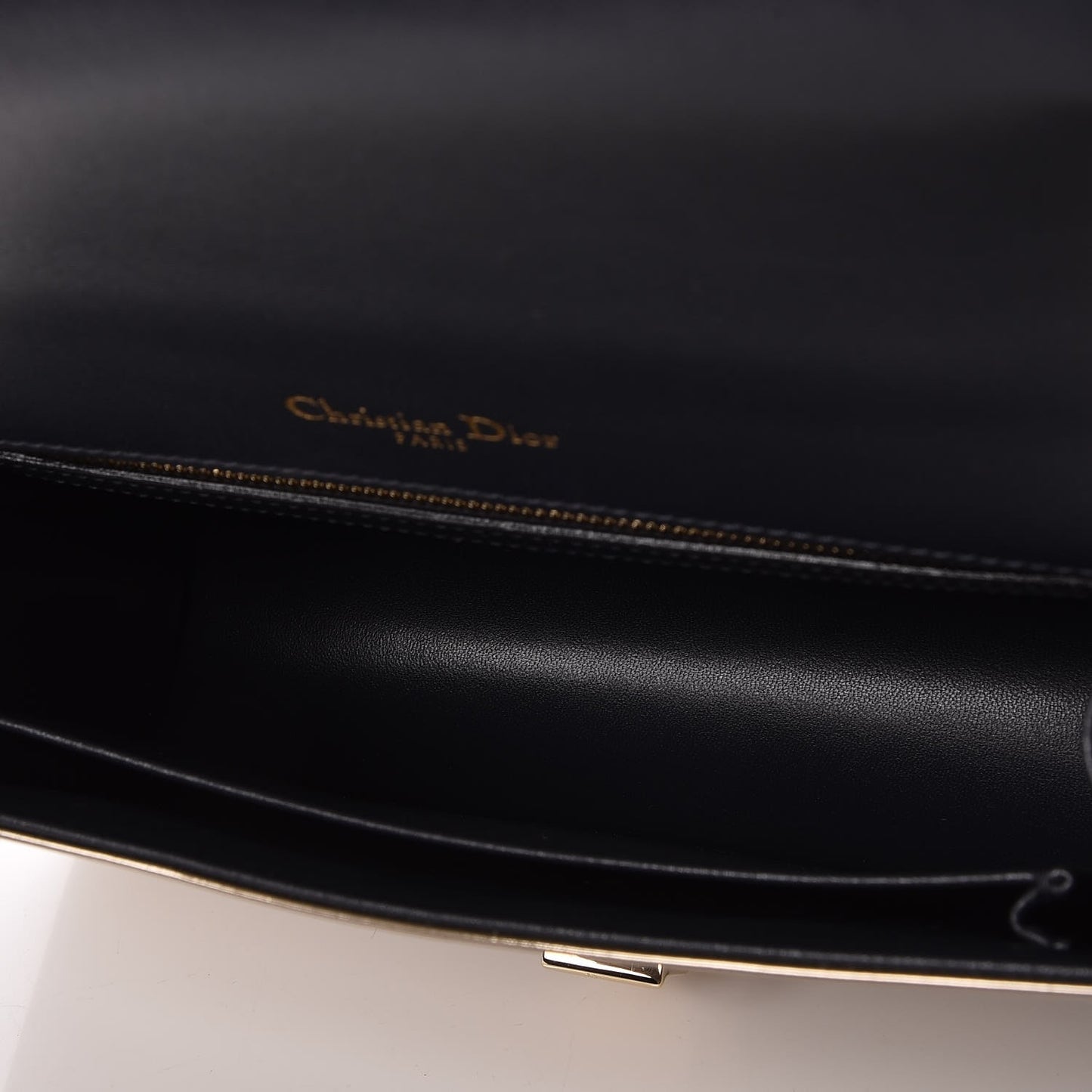 Metallic Patent Micro-Cannage Medium Diorama Flap Bag Gold