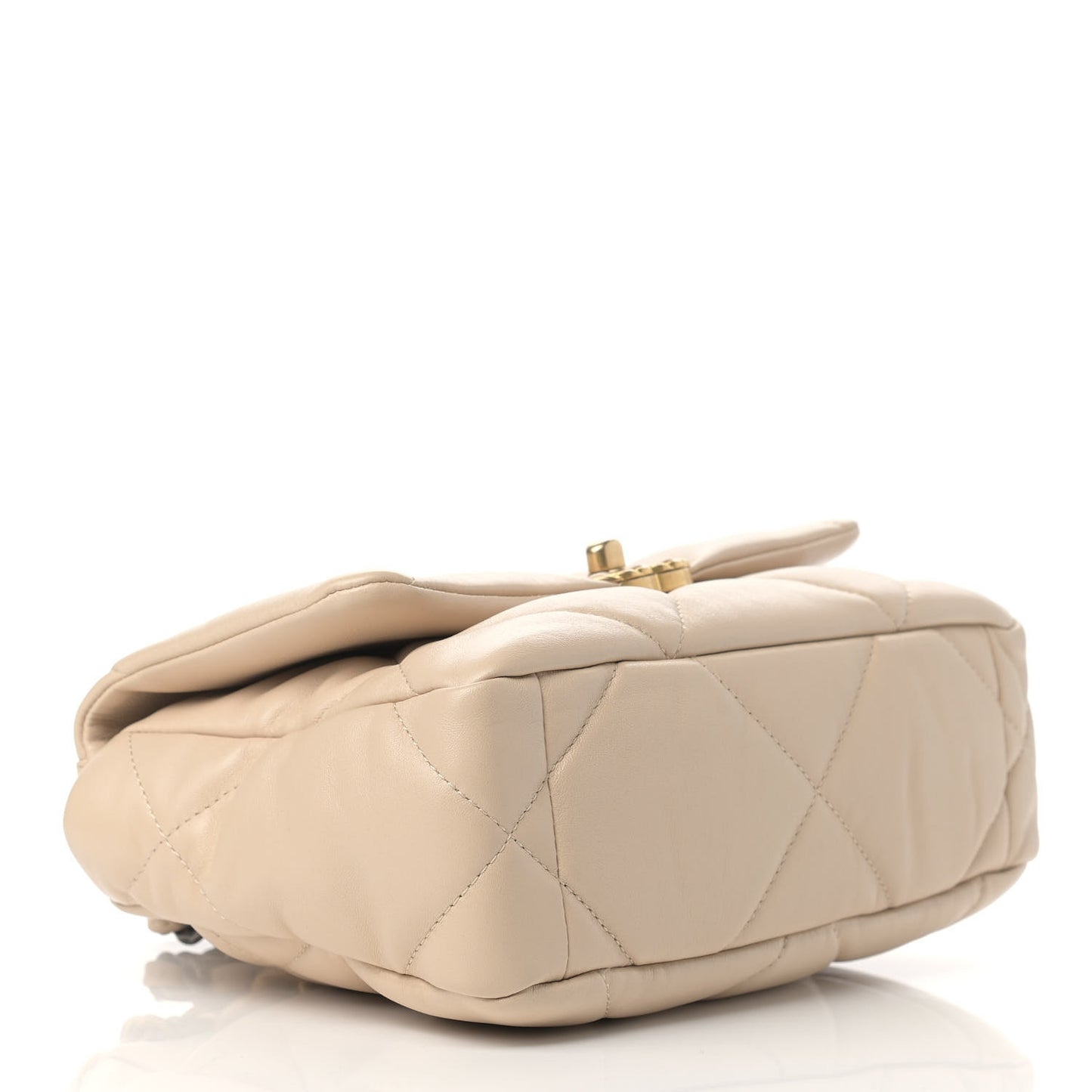 Lambskin Quilted Small Chanel 19 Flap Beige