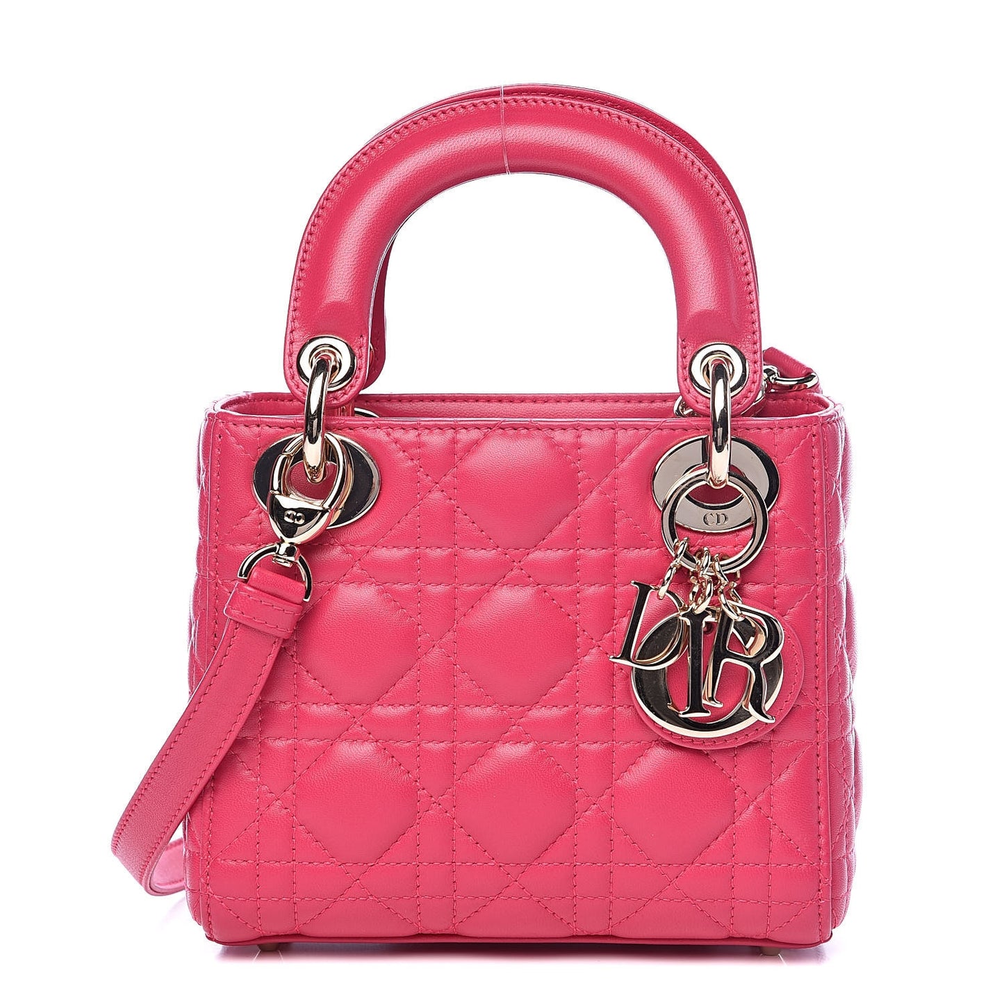 Lambskin Cannage Mini Lady Dior Pink