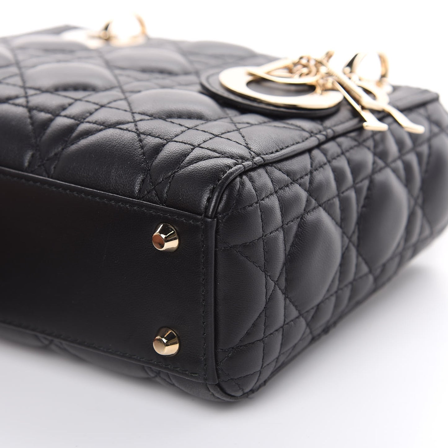 Lambskin Cannage Mini Lady Dior Black