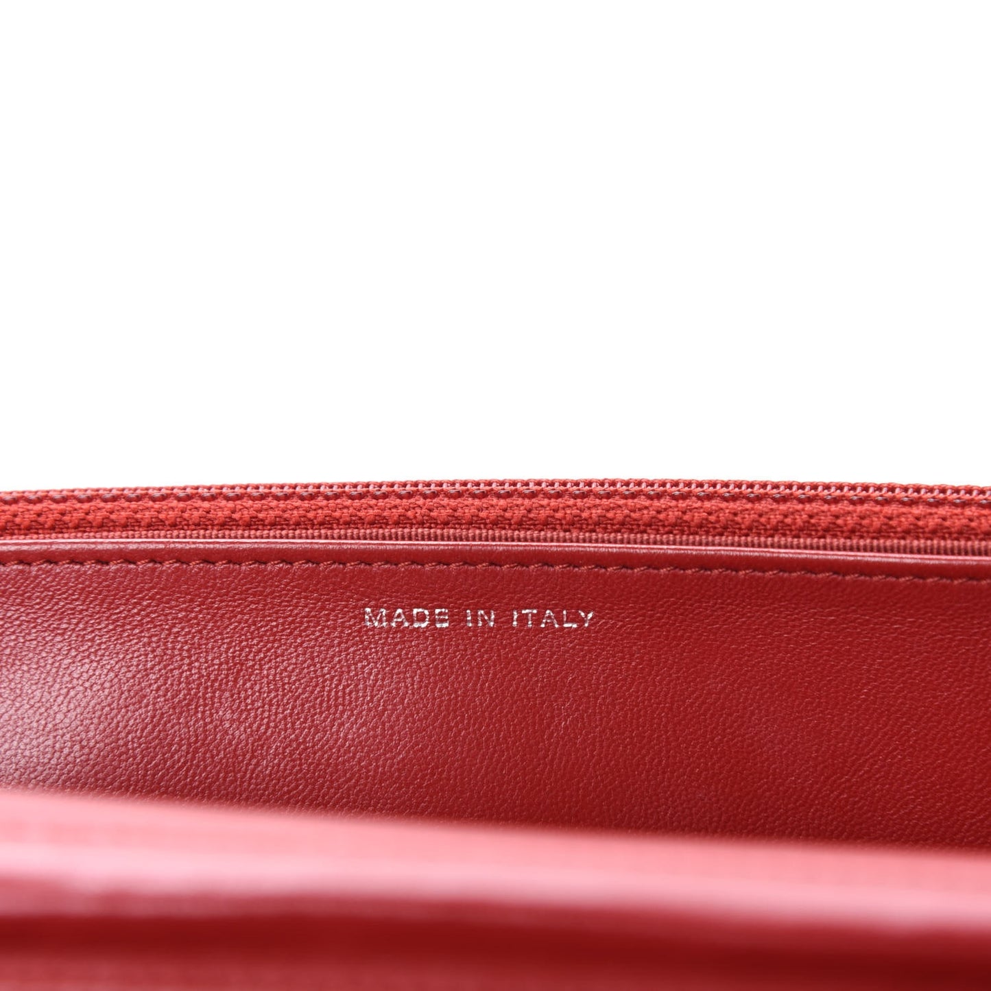 Lambskin Quilted Wallet on Chain WOC Red