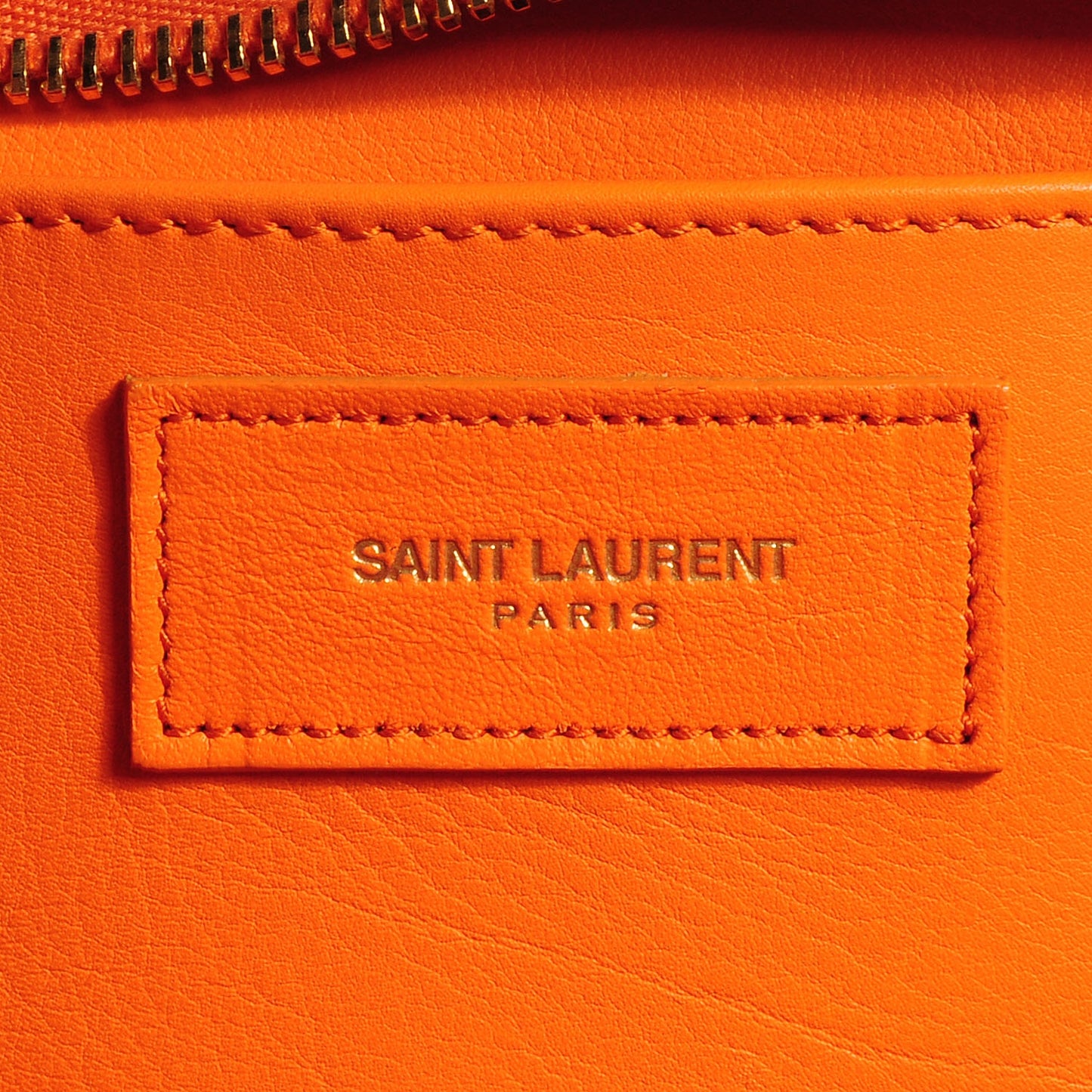 Leather Small Classic Y Cabas Orange