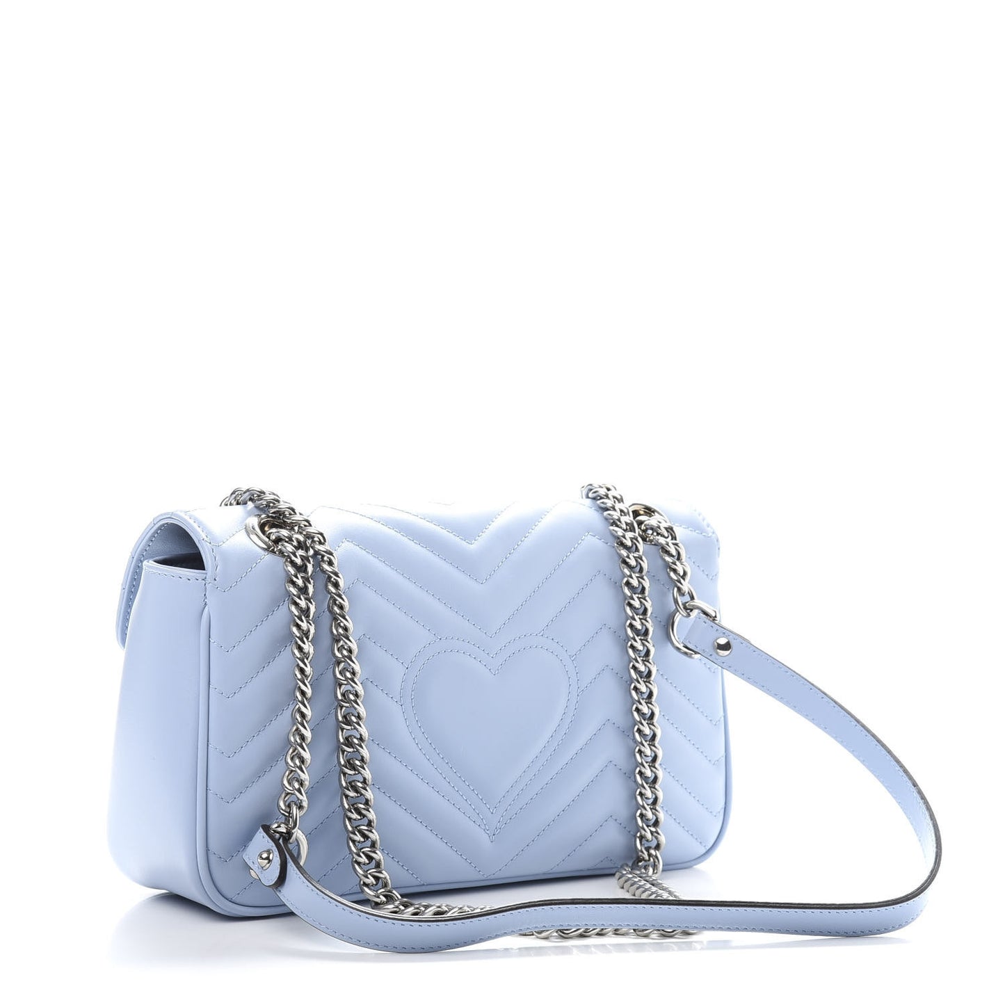 Calfskin Matelasse Small GG Marmont Shoulder Bag Pastel Blue