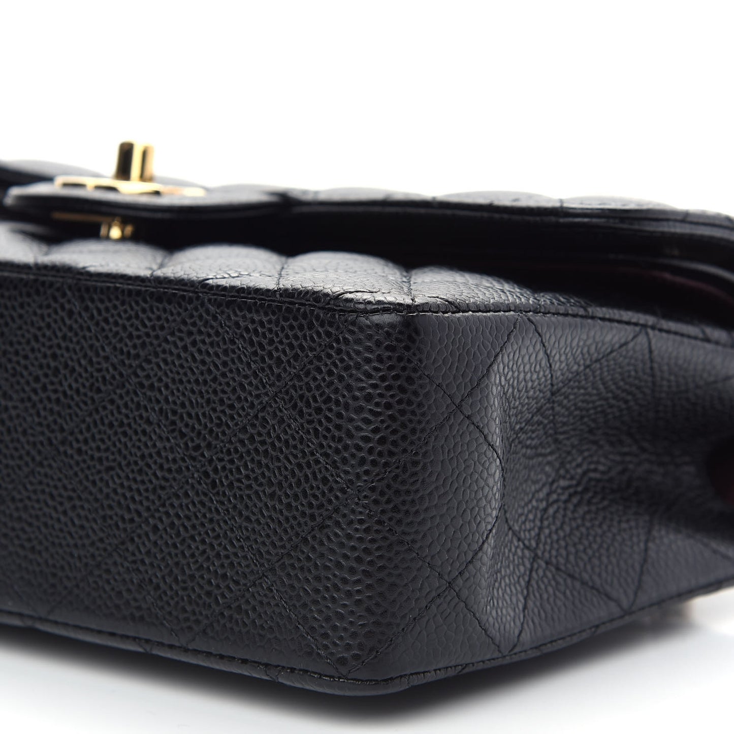 Caviar Quilted Small Double Flap Black