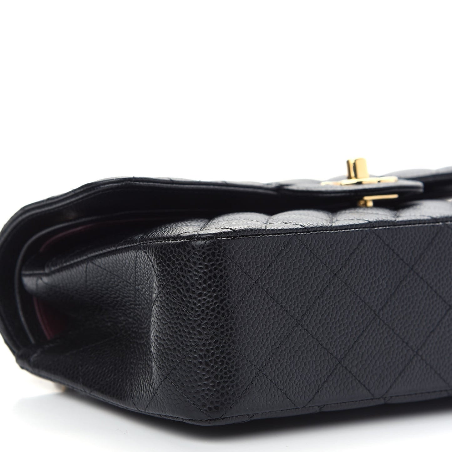 Caviar Quilted Small Double Flap Black