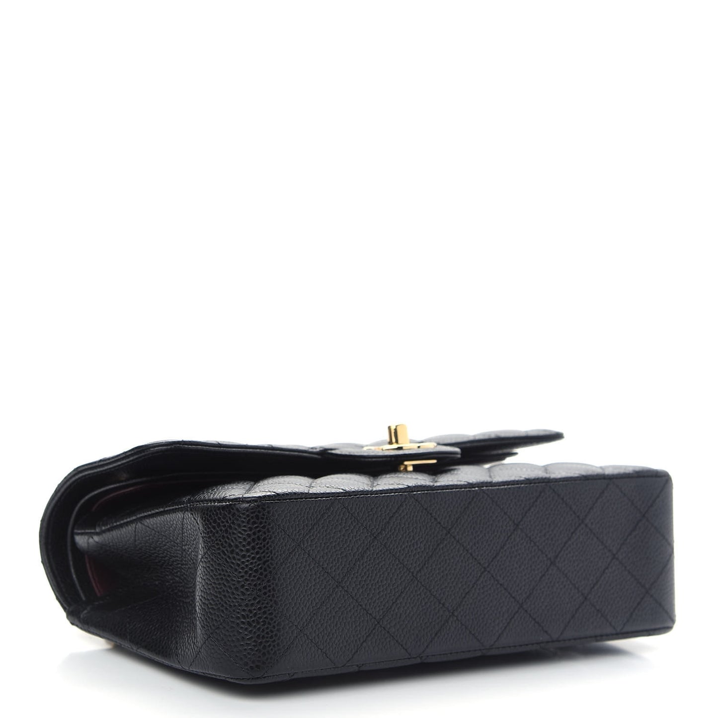 Caviar Quilted Small Double Flap Black