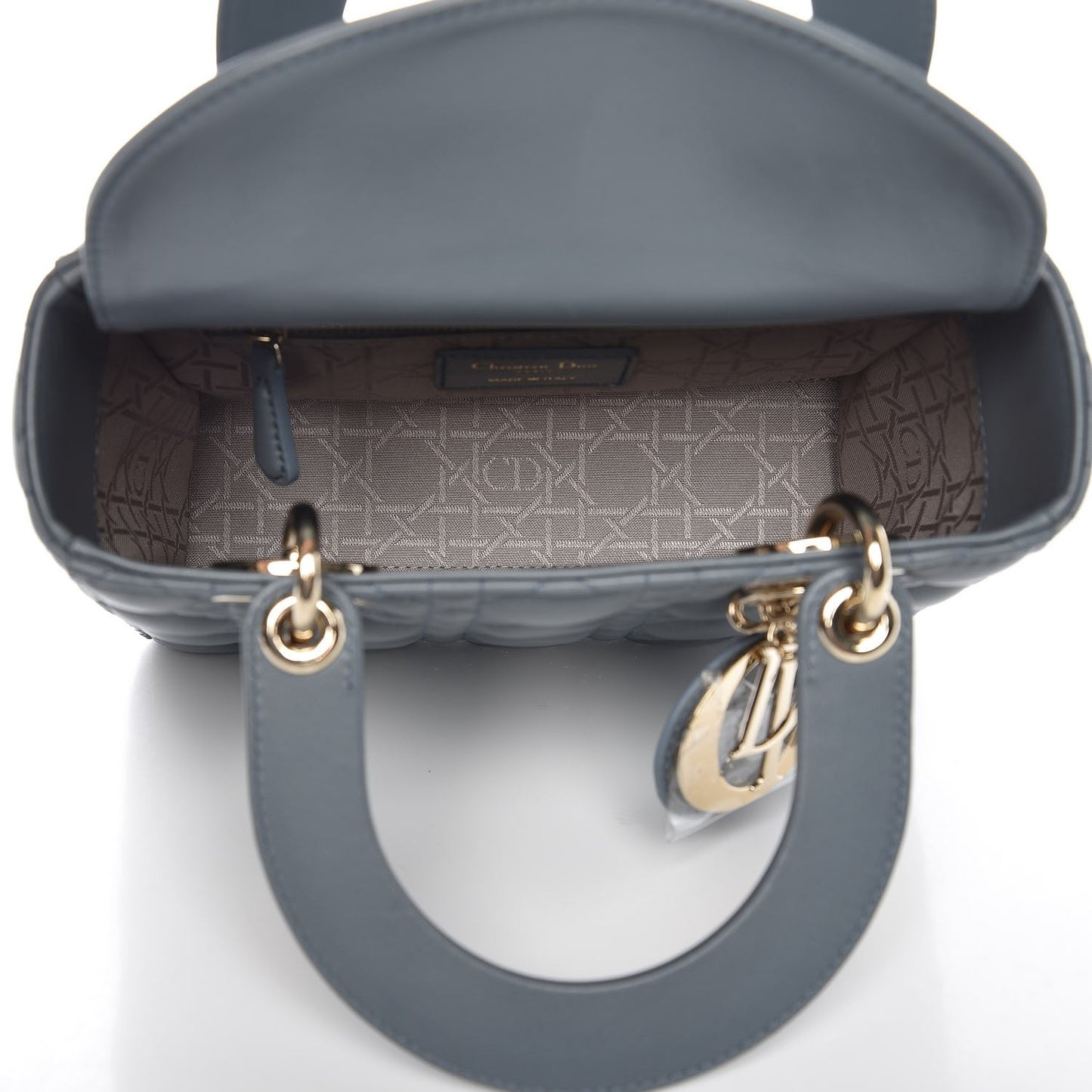 Lambskin Cannage Small My Lady Dior Blue Grey