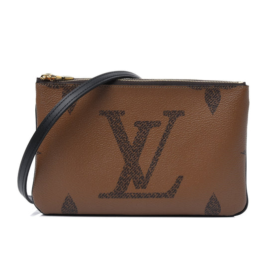 Reverse Monogram Giant Double Zip Pochette