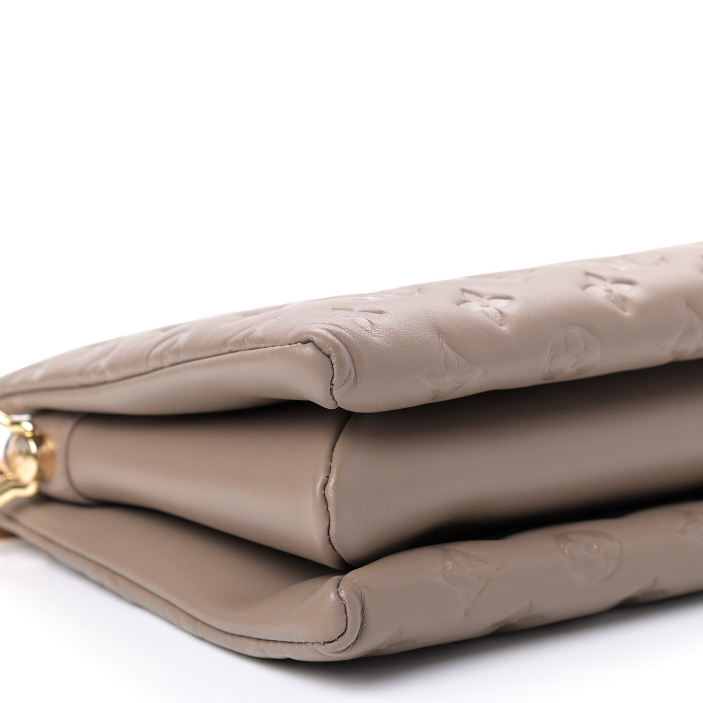 Lambskin Embossed Monogram Coussin PM Taupe