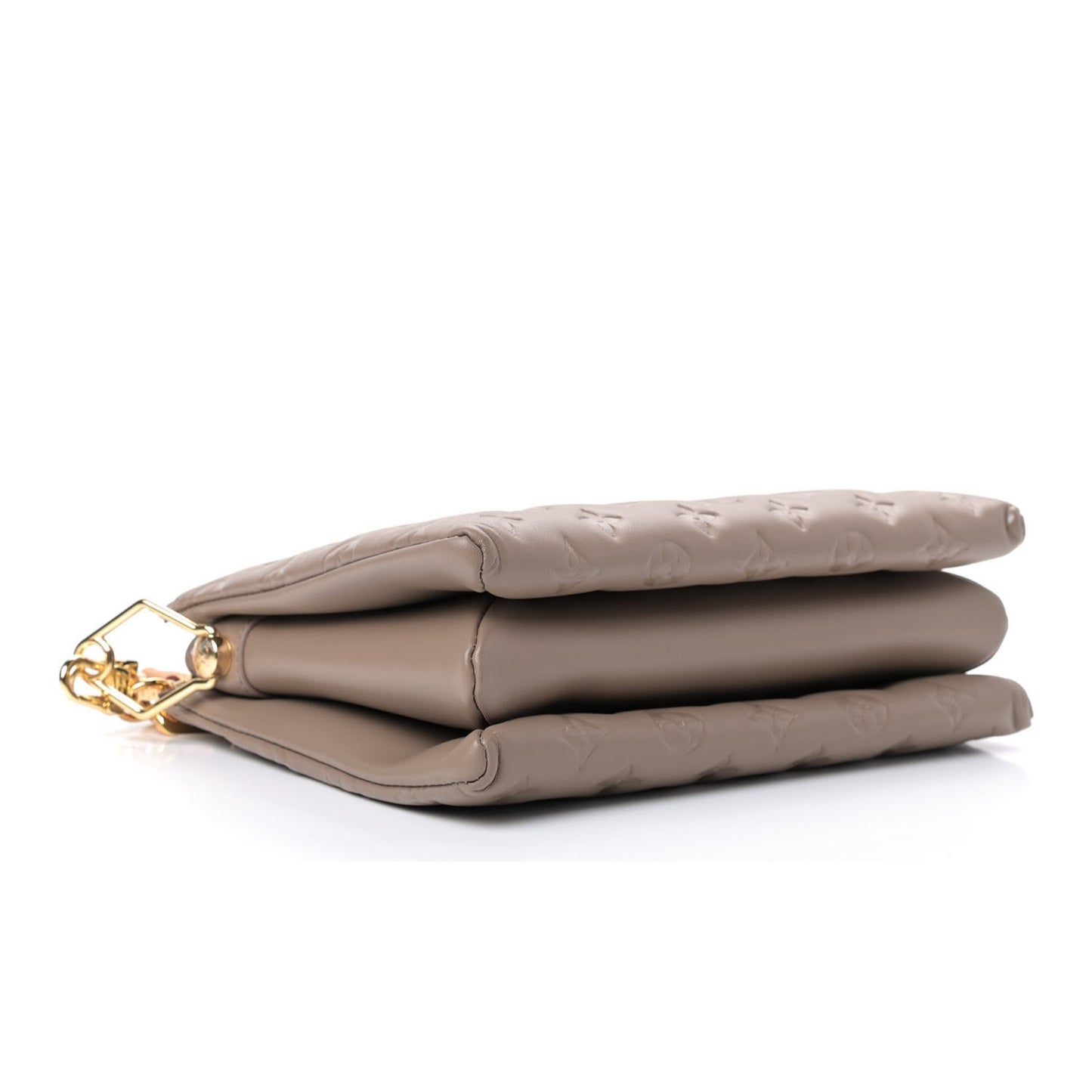 Lambskin Embossed Monogram Coussin PM Taupe