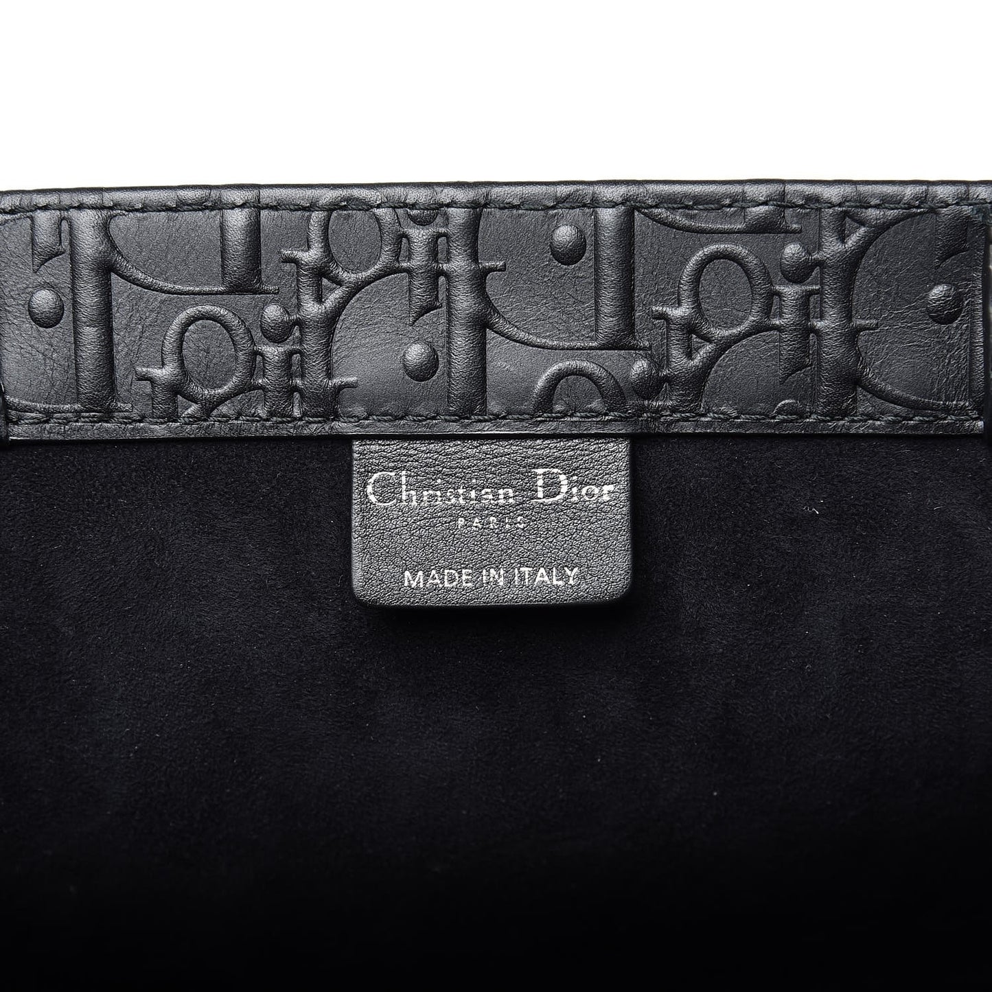 Oblique Calfskin Embossed Book Tote Black