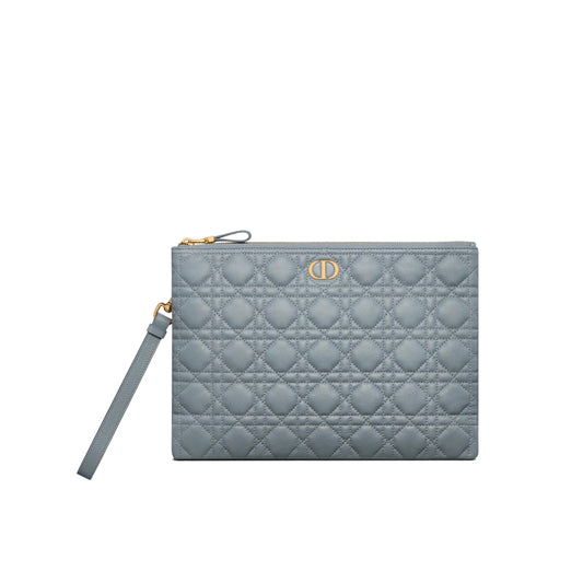 Large DIOR Caro Daily Pouch Cloud Blue