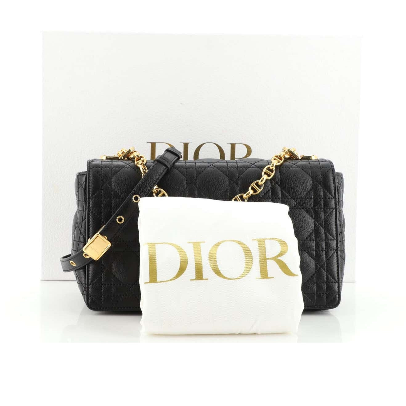 Christian Dior Caro Bag Cannage Quilt Calfskin Medium