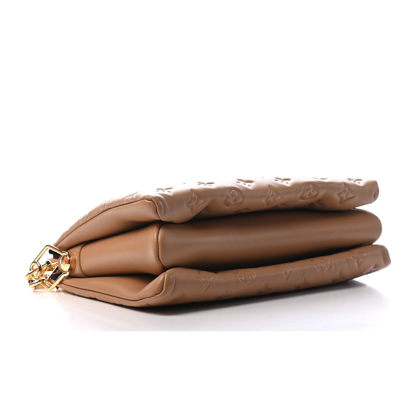 Lambskin Embossed Monogram Coussin PM Camel